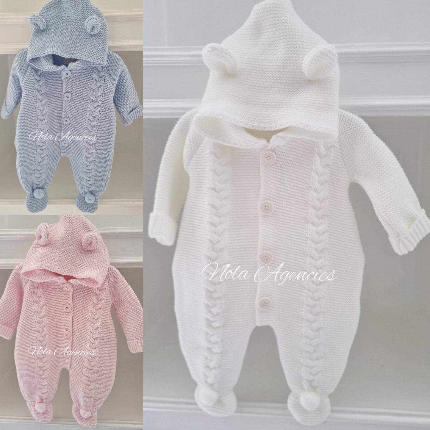 4194 - Knitted pramsuit (Pack of 3)