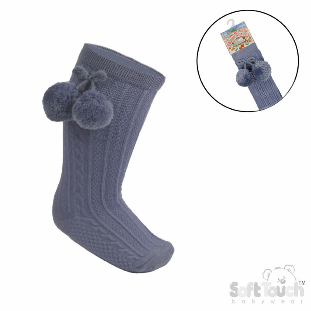S355 - Soft Touch knee high sock with poms