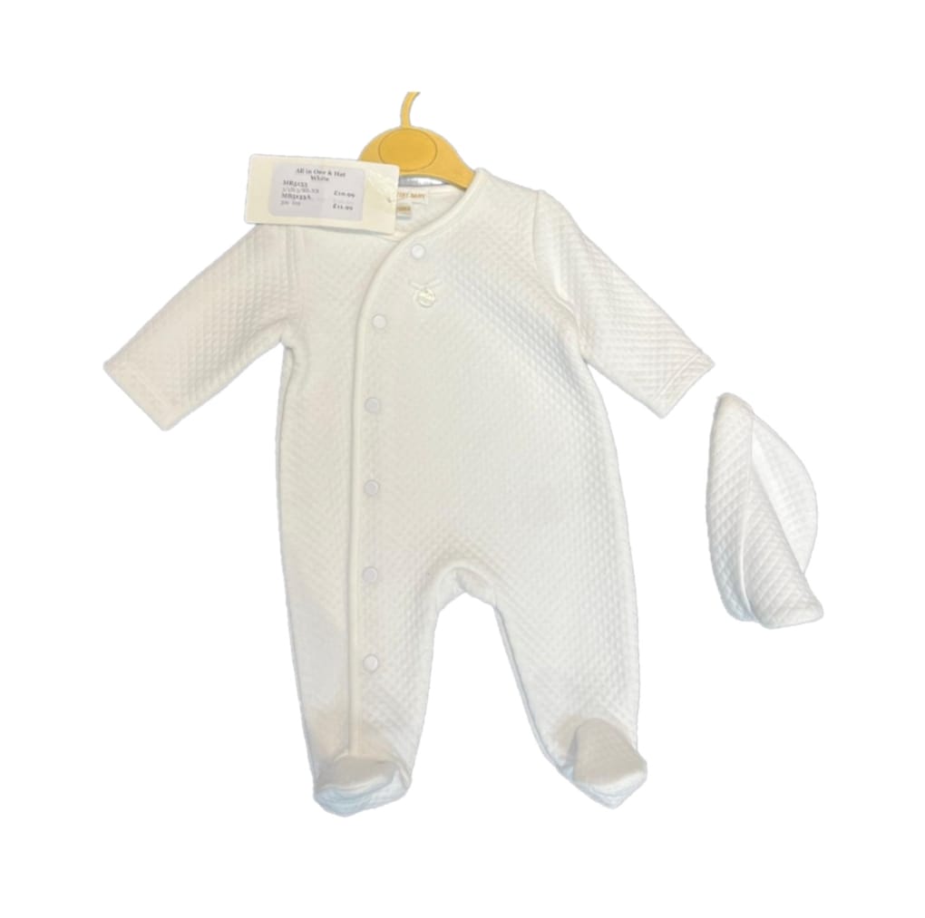 MB5133 - White All in One Babygrow set (Pack of 6)