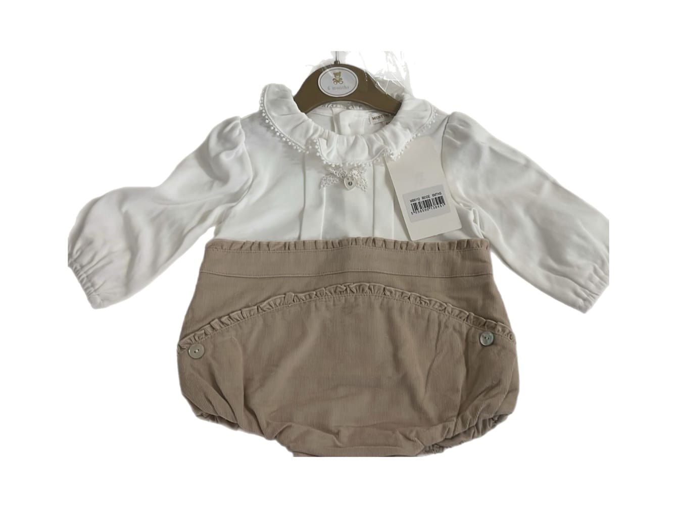 Beige Long sleeved romper (Pack of 6)