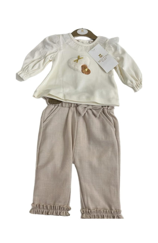 Beige heart trouser set (Pack of 6)