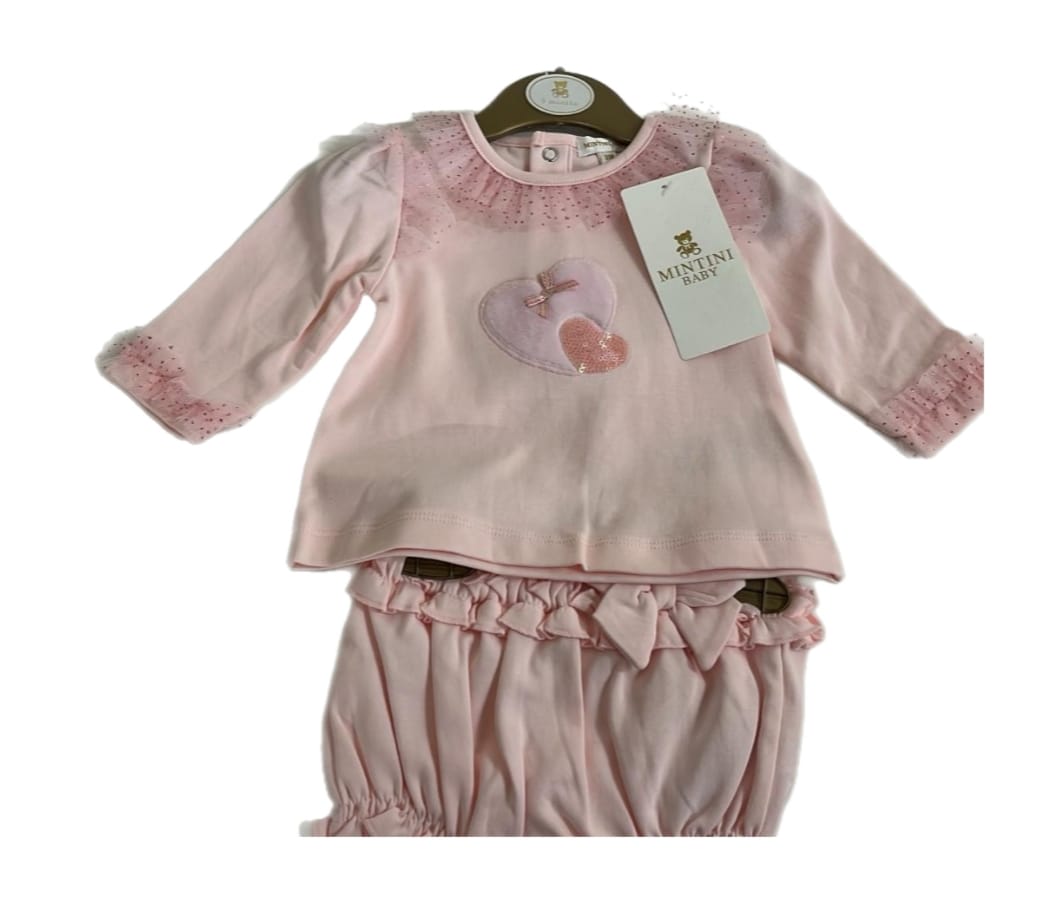 Pink Long sleeved heart short set (Pack of 6)