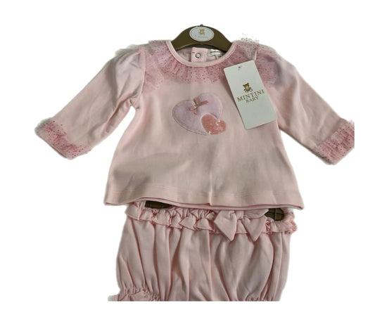 Pink Long sleeved heart short set (Pack of 6)