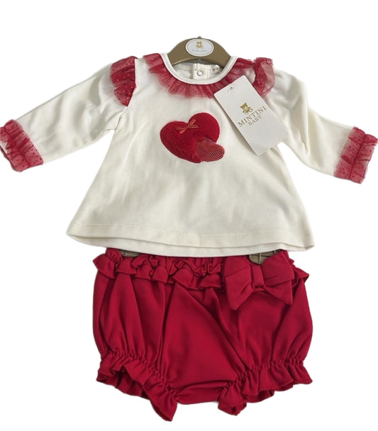 Red Heart Bow short set  (Pack of 6)