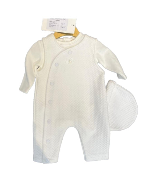 MB5136 - White All in One Dungaree set (Pack of 6)