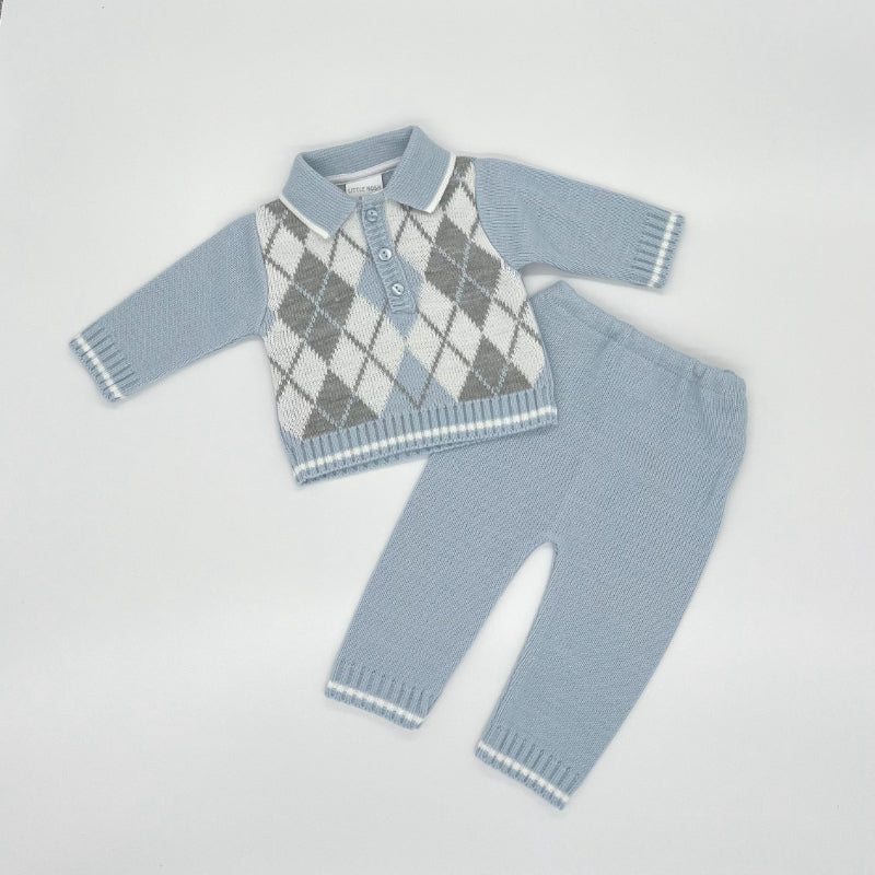 PRE ORDER ONLY - 4883 - Little Nosh Knitted Top and Trouser Set