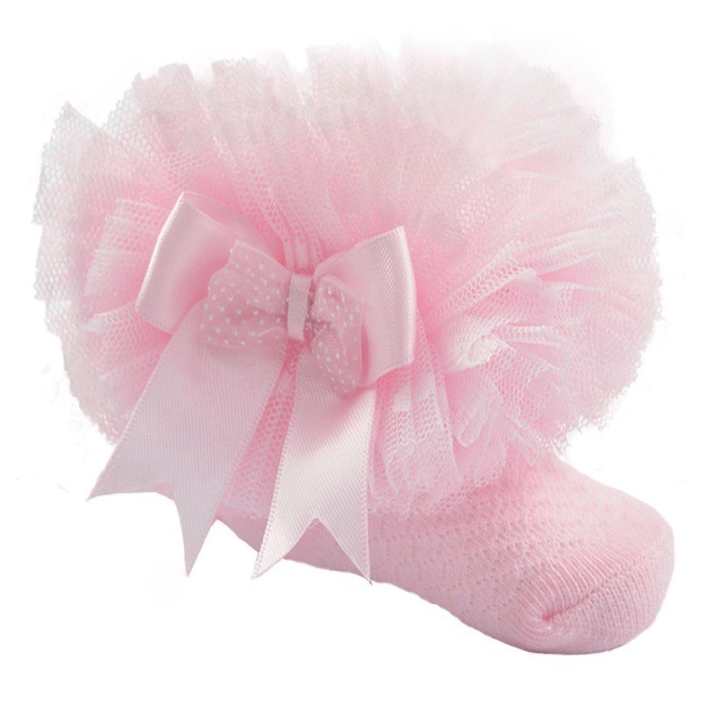 GS216 - Soft Touch organza frill sock with bow