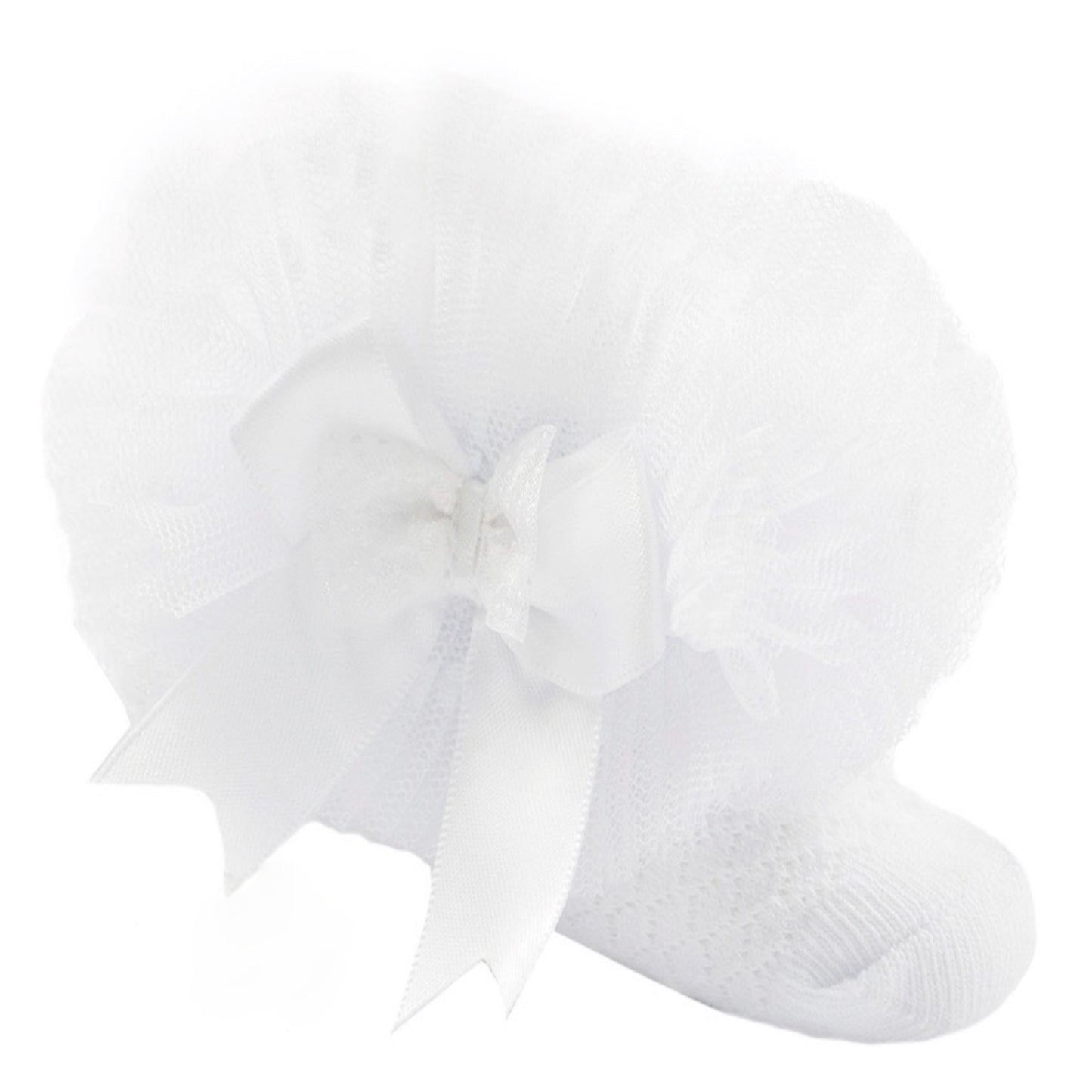 GS216 - Soft Touch organza frill sock with bow