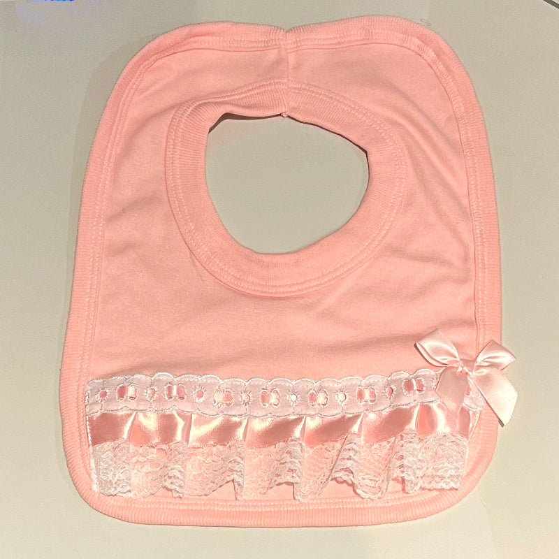 LB - Bib with lace and ribbon