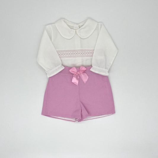 PRE ORDER ONLY - MT02263 - Little Nosh Girls Short & Shirt Set