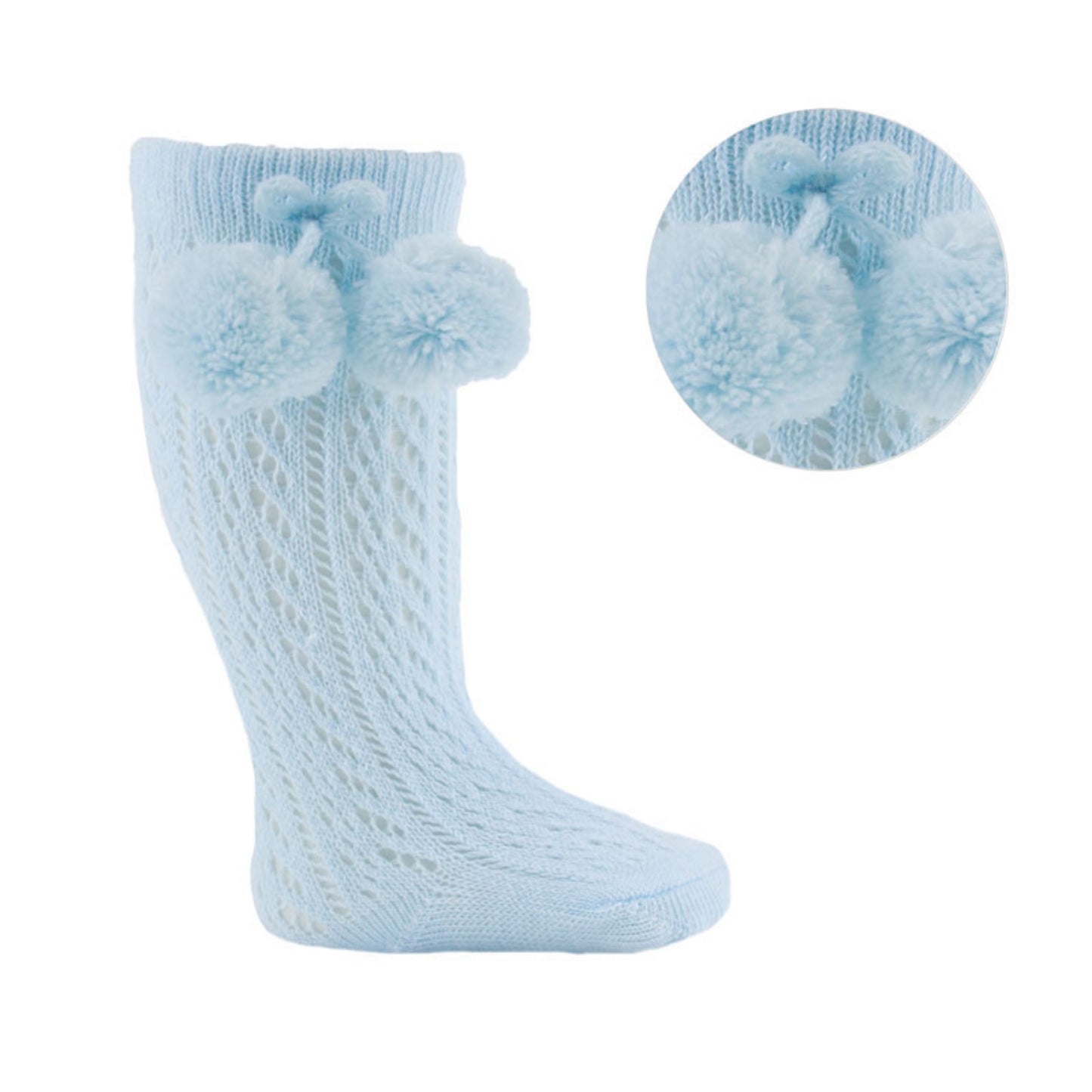 PS04 - Soft Touch knee high sock with pom pom