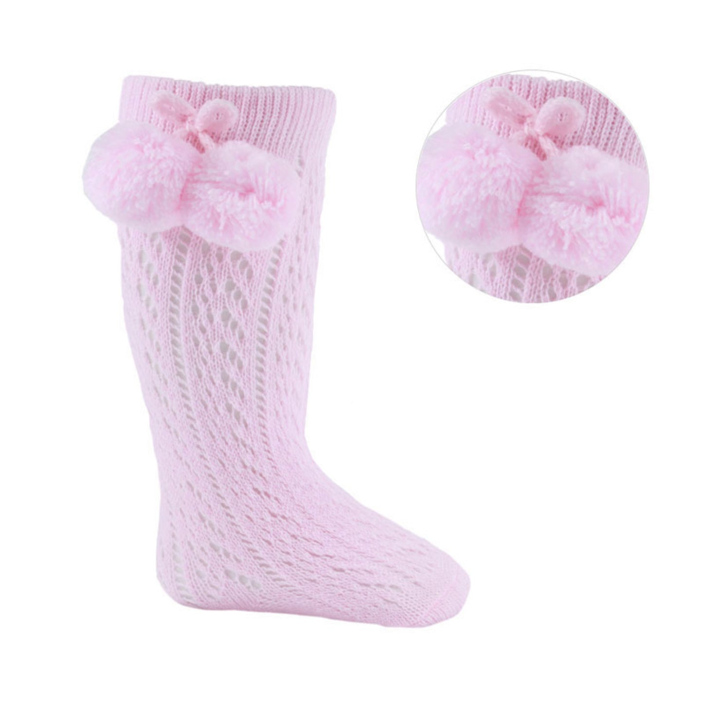 PS04 - Soft Touch knee high sock with pom pom