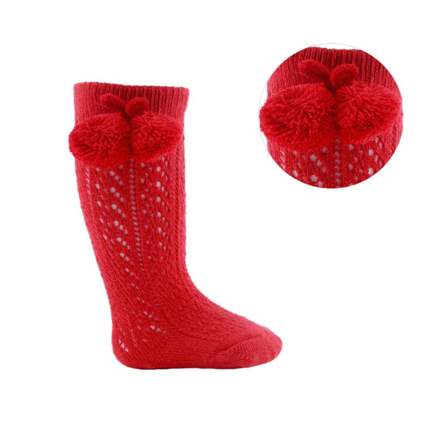 PS04 - Soft Touch knee high sock with pom pom