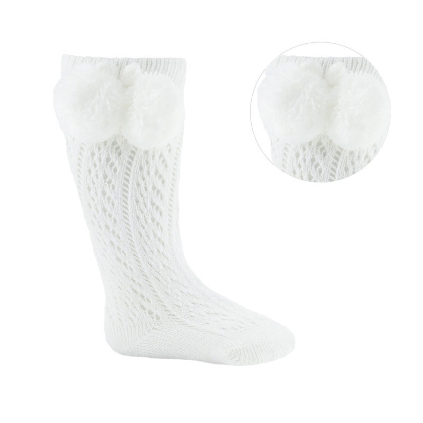 PS04 - Soft Touch knee high sock with pom pom