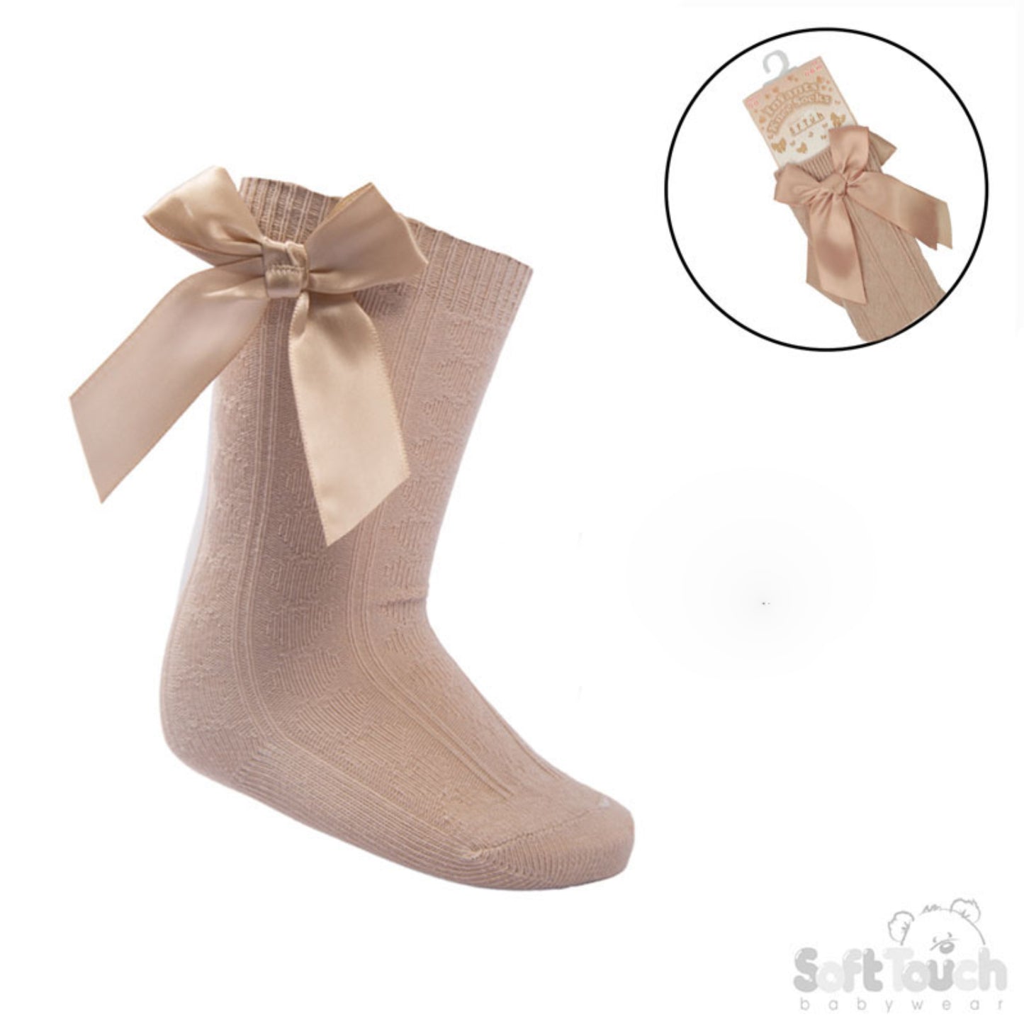 S141 - Soft Touch knee sock with bow