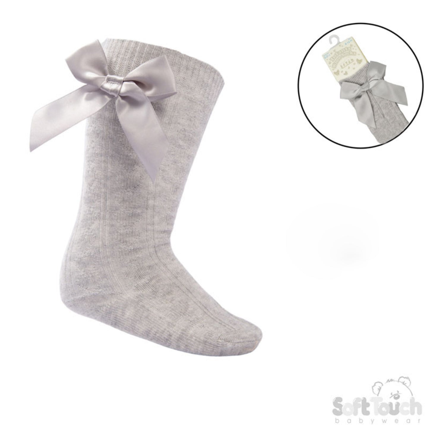 S141 - Soft Touch knee sock with bow