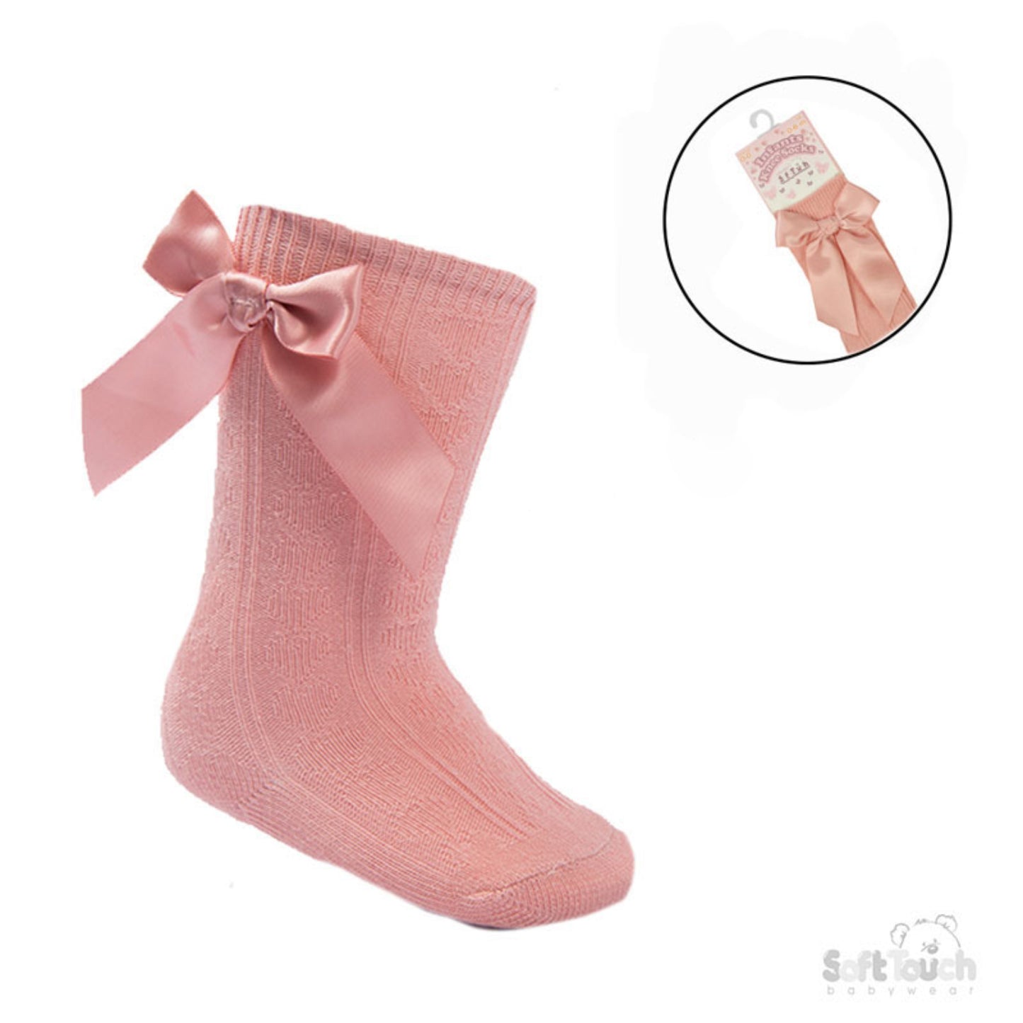 S141 - Soft Touch knee sock with bow