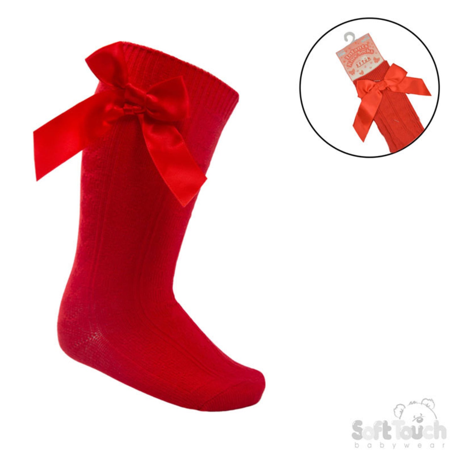 S141 - Soft Touch knee sock with bow