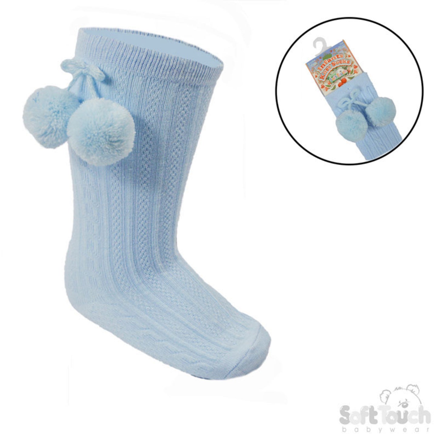 S355 - Soft Touch knee sock with pom pom