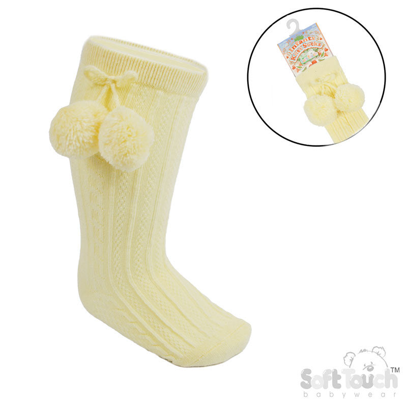 S355 - Soft Touch knee sock with pom pom