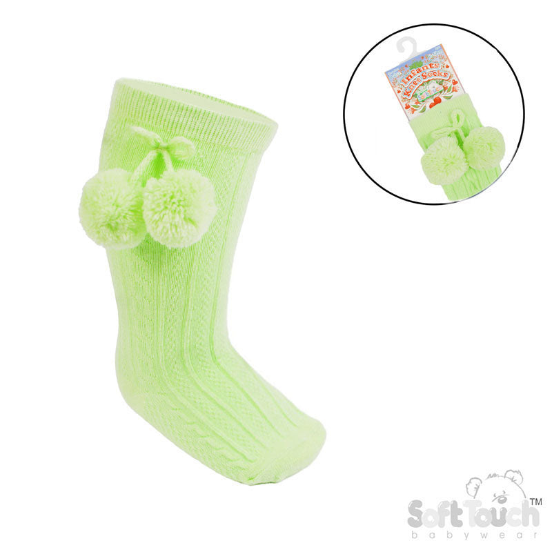 S355 - Soft Touch knee sock with pom pom