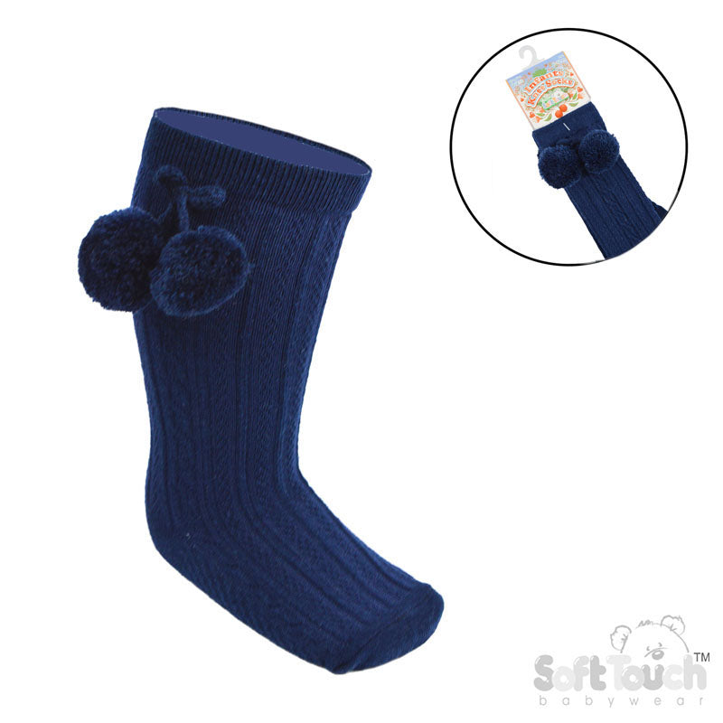 S355 - Soft Touch knee sock with pom pom