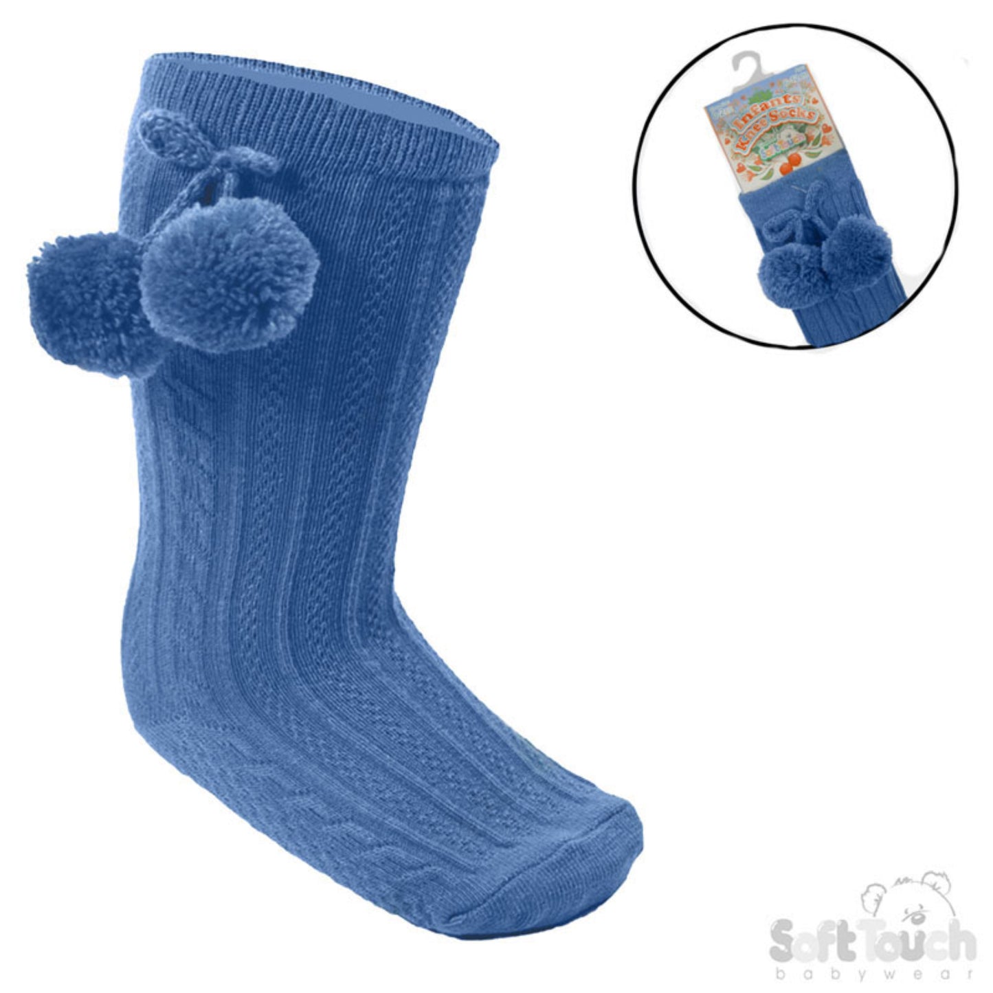 S355 - Soft Touch knee sock with pom pom