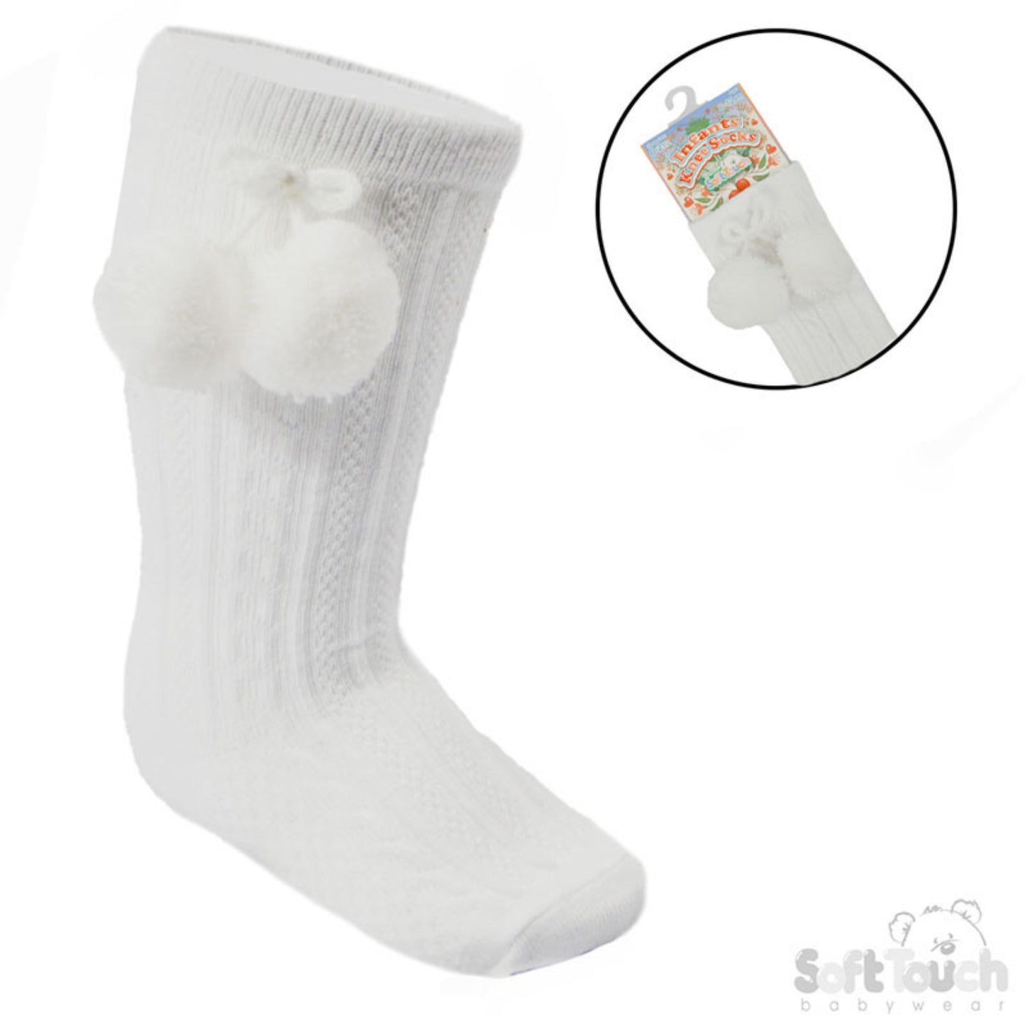 S355 - Soft Touch knee sock with pom pom